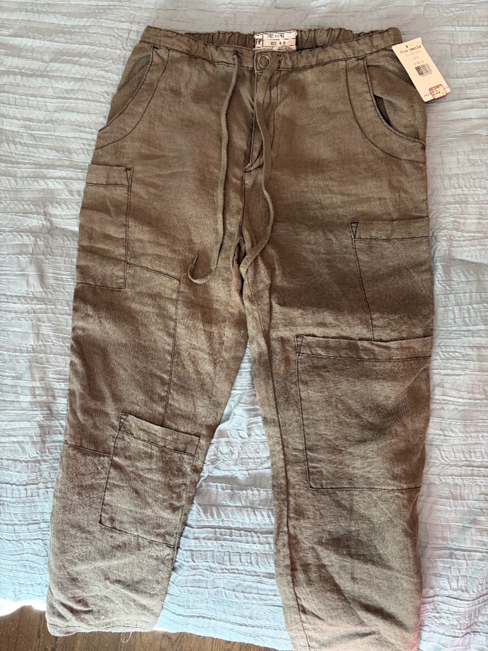 Free people Linen cargo pants